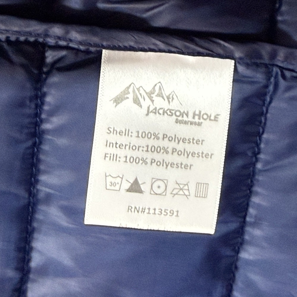 Jackson Hole Outdoorwear Women's Large Blue Ombre Puffer Vest Full Zip - Picture 3 of 10